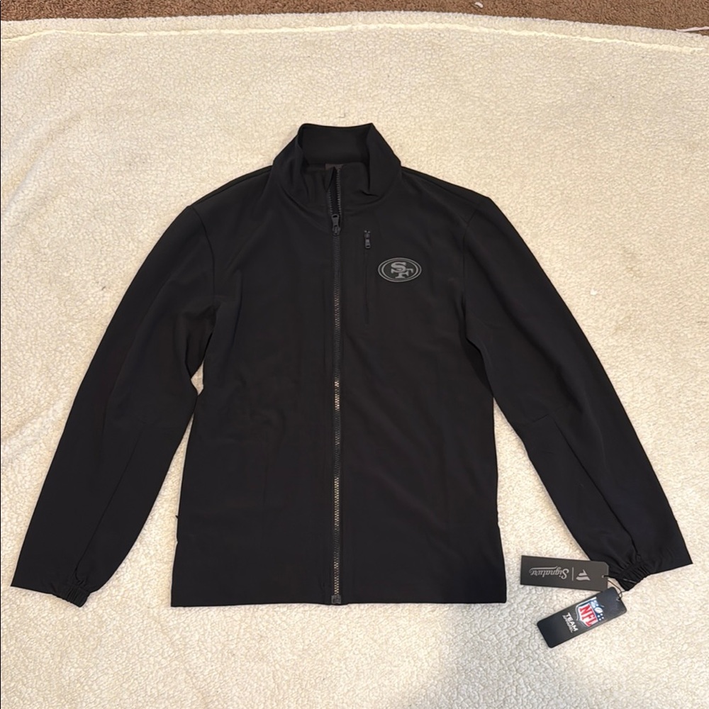 New  SAN FRANCISCO 49ERS WOMENS BLACK LIGHT WEIGHT JACKET